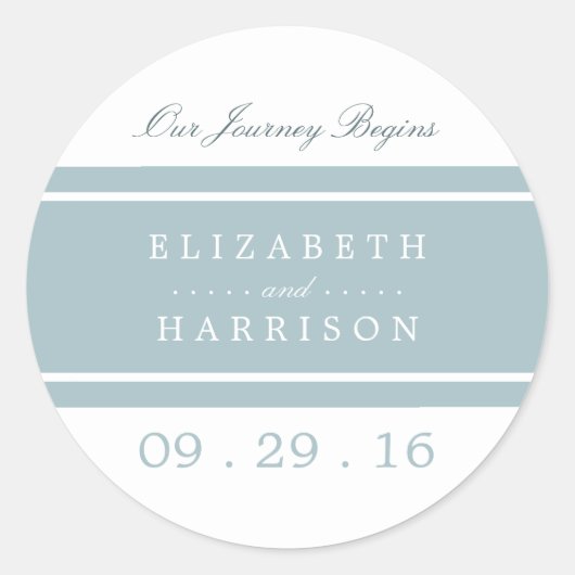 Duck Egg Blue Moderne Hochzeit Runder Aufkleber (Vorderseite)