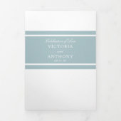 Duck Egg Blue Moderne Hochzeitssuite Dreifach Gefaltete Einladung (Cover)