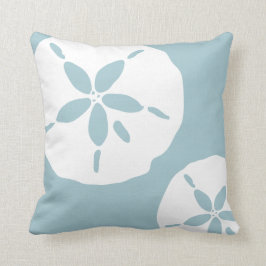 Duck Egg Blue White Sand Dollar Sea Muschel Muster Kissen