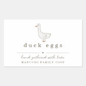 Duck Egg Carton Label Personalize for Farm, Coop Rechteckiger Aufkleber (Vorderseite)