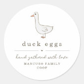 Duck Egg Carton Label Personalize for Farm, Coop Runder Aufkleber (Vorderseite)