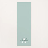 Duck Egg Green Monogram Script Yoga Mat Yogamatte (Vorderseite)