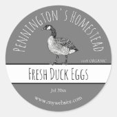 Duck Egg Labels Runder Aufkleber (Vorderseite)