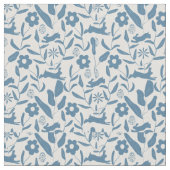 Duck Ei Blue traditionelle Blumenmuster Stoff (Nahaufnahme)
