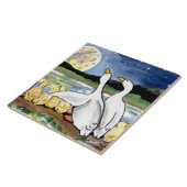 Duck Family Ducklings Watch Moon 6" Tile Trivet Fliese (Seite)
