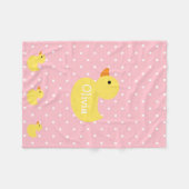 Duck Family Polka Dots Monogram Baby Fleecedecke (Vorderseite (Horizontal))
