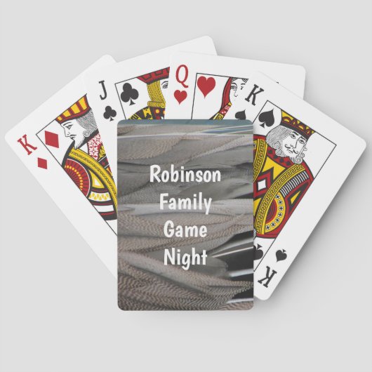 Duck Feather Foto Moderne Schwarze Graue Natur Spielkarten (Rückseite)