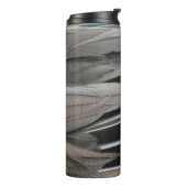 Duck Feather Foto Moderne Schwarze Graue Natur Thermosbecher (Nach links gedreht)