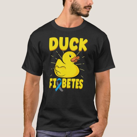 Duck Fiabetes Funny Yellow Duck Diabetic Diabetes  T-Shirt (Vorderseite)