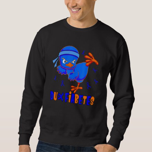 Duck Fiabetes Wrong Chick Diabetes Awareness Blue  Sweatshirt (Vorderseite)