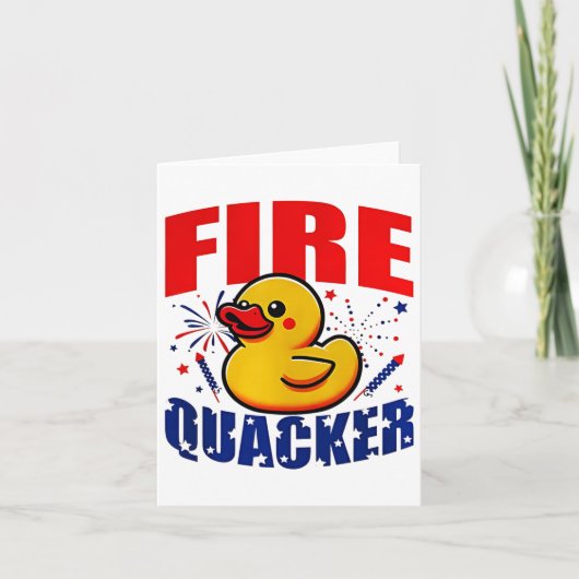 Duck Firequacker Patriotic Funny Independence 4. Karte (Vorderseite)