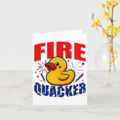 Duck Firequacker Patriotic Funny Independence 4. Karte (Gelbe Blume)