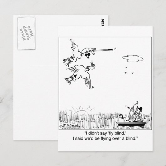 Duck Flying Blind Postkarte (Vorne/Hinten)