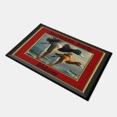 Duck Flying Familienname Fußmatte (Schrägansicht)