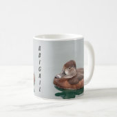 Duck Foto Niedlicher See Bird Brown Kaffeetasse (VorderseiteRechts)