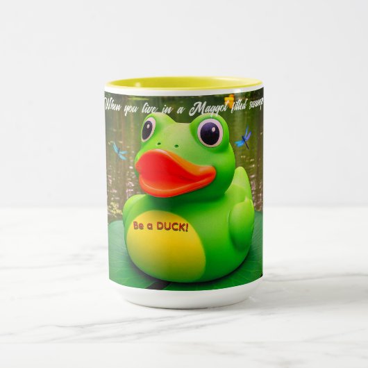 Duck Frog Swamp Custom Coffee Mugs Tasse (Zentrum)