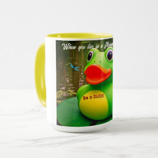 Duck Frog Swamp Custom Coffee Mugs Tasse (Vorderseite Links)