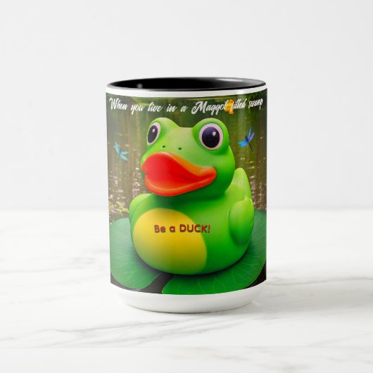 Duck Frog Swamp Custom Coffee Mugs Tasse (Zentrum)