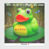 Duck Frog Swamp Custom-Cut Vinyl Sticker (Blatt)