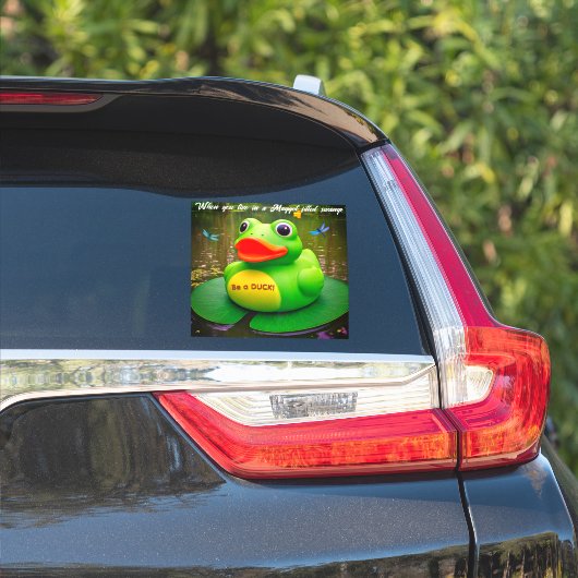 Duck Frog Swamp Custom-Cut Vinyl Sticker (Auto Seite)