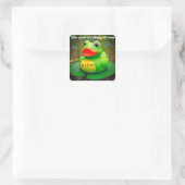 Duck Frog Swamp Quadratischer Aufkleber (Tasche)