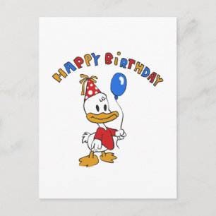 Duck Geburtstag Cartoon Hintergrundfarbe auswähl Postkarte