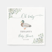 Duck Gender Neutral Greenery Baby Duwer Serviette (Vorderseite)