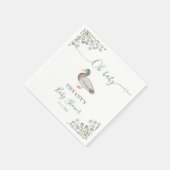 Duck Gender Neutral Greenery Baby Duwer Serviette (Ecke)