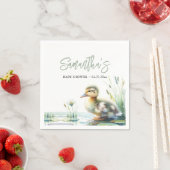 Duck Gender Neutral Sage Green Baby Shower Serviette (Beispiel)