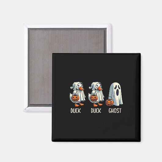 Duck Ghost Pun Trunk oder Leckerei Trick oder Tret Magnet (Vorderseite/Rückseite)