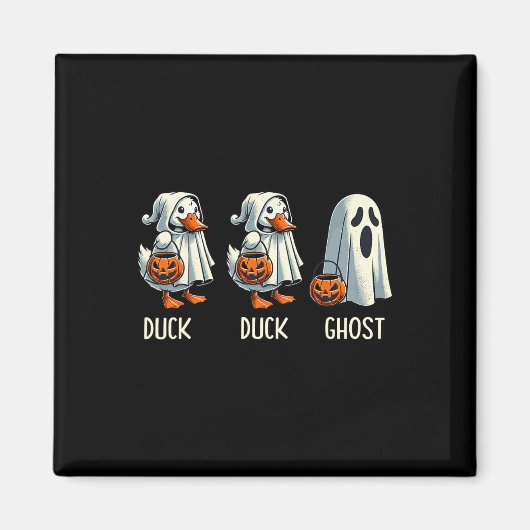 Duck Ghost Pun Trunk oder Leckerei Trick oder Tret Magnet (Vorne)