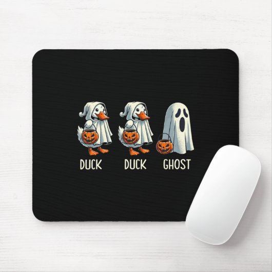 Duck Ghost Pun Trunk oder Leckerei Trick oder Tret Mousepad (Mit Mouse)