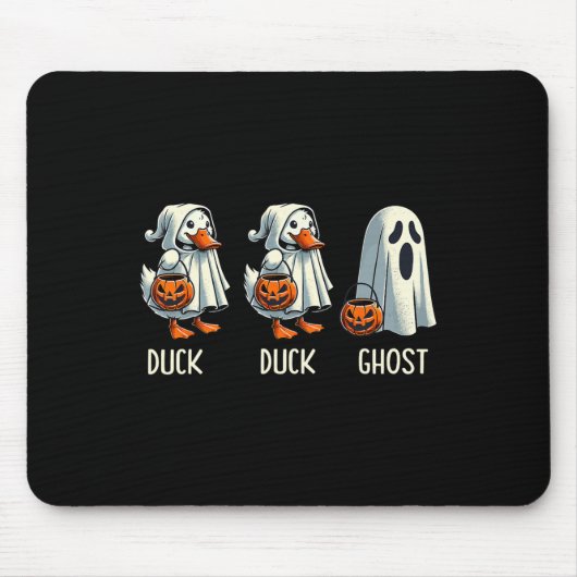 Duck Ghost Pun Trunk oder Leckerei Trick oder Tret Mousepad (Vorne)