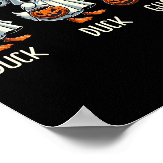 Duck Ghost Pun Trunk oder Leckerei Trick oder Tret Poster (Ecke)