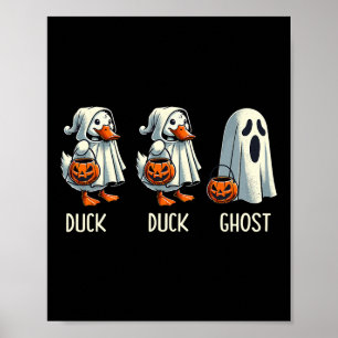 Duck Ghost Pun Trunk oder Leckerei Trick oder Tret Poster