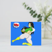 DUCK-GIRL-Off-Wache-Spitzenkarte Postkarte (Stehend Vorderseite)