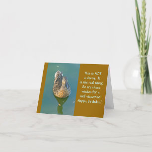 "DUCK GLIDING ACROSS WASSER / MASCULINE GEBURTSTAG KARTE
