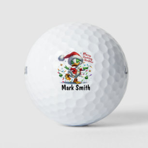 Duck golfer ist golfend golfball