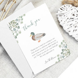 Duck Greenery Gender Neutral Baby Shower Dankeskarte