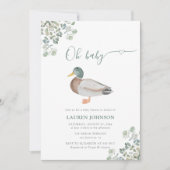 Duck Greenery Gender Neutral Baby Shower Einladung (Vorderseite)