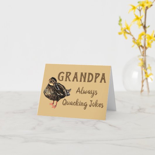 Duck Greeting Card Karte (Gelbe Blume)