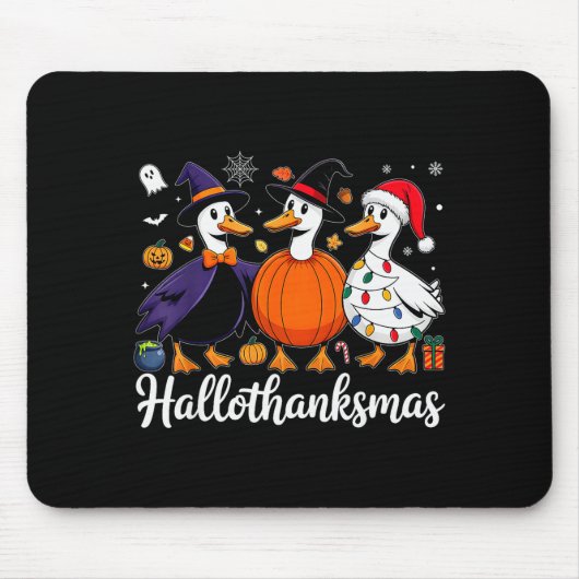 Duck Halloween Thanksgiving Christmas Happy Hallot Mousepad (Vorne)