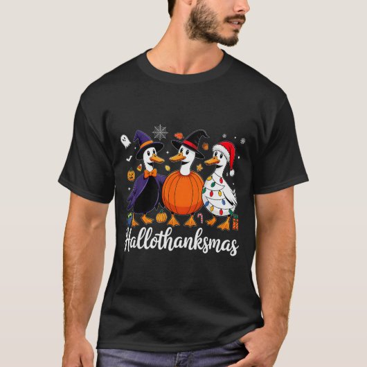 Duck Halloween Thanksgiving Christmas Happy Hallot T-Shirt (Vorderseite)