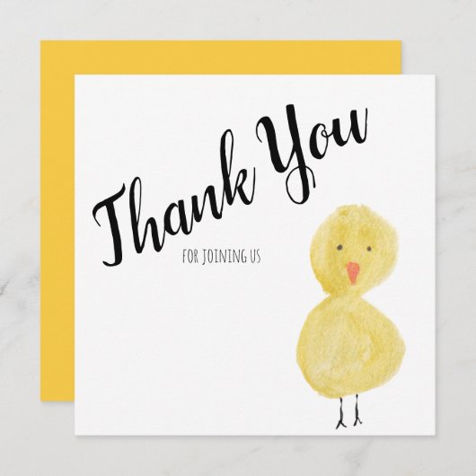 Duck Hand Watercolor Babydusche Danke (Vorne/Hinten)