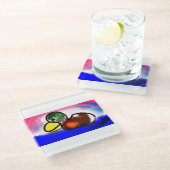 Duck Happy Vatertag Glasuntersetzer (Schrägansicht)