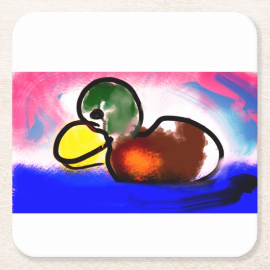 Duck Happy Vatertag Rechteckiger Pappuntersetzer (Vorderseite)