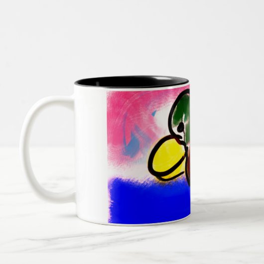 Duck Happy Vatertag Zweifarbige Tasse (Links)