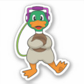 Duck Headphone Music Aufkleber (Vorderseite)