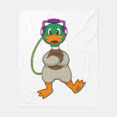 Duck Headphone Music Fleecedecke (Vorderseite)