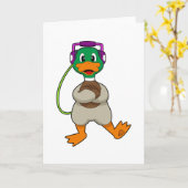 Duck Headphone Music Karte (Gelbe Blume)